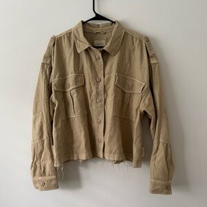 American Eagle Khaki Cotton Utility Jacket Extra Large XL
